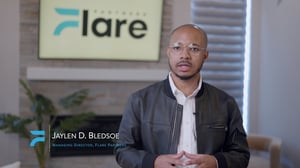 Jaylen Bledsoe on Screen, Flare Partners Logo