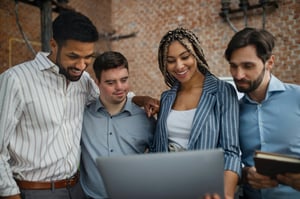 4 person team in office