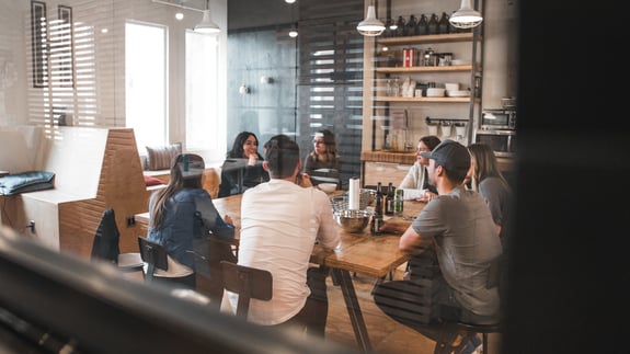 Group meeting in office
